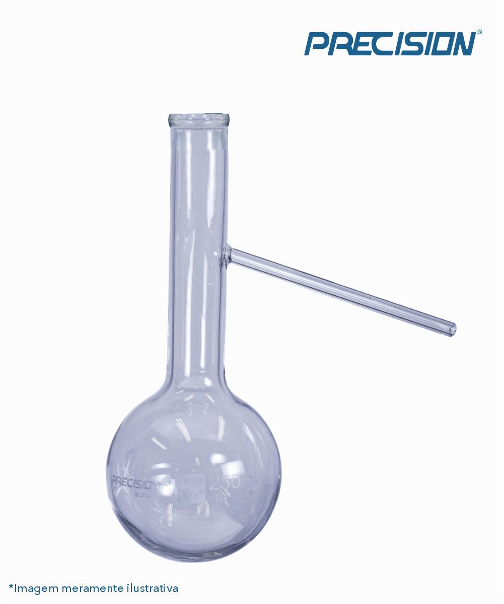 Balão de destilação fundo redondo com saída lateral 125mL